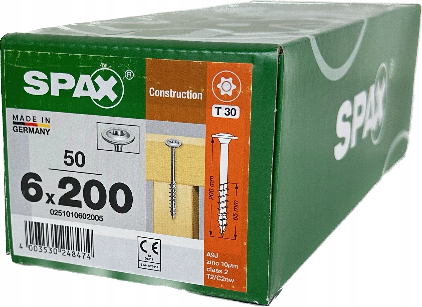 Šrouby pro dřevěné konstrukce 6x200 Spax A`50