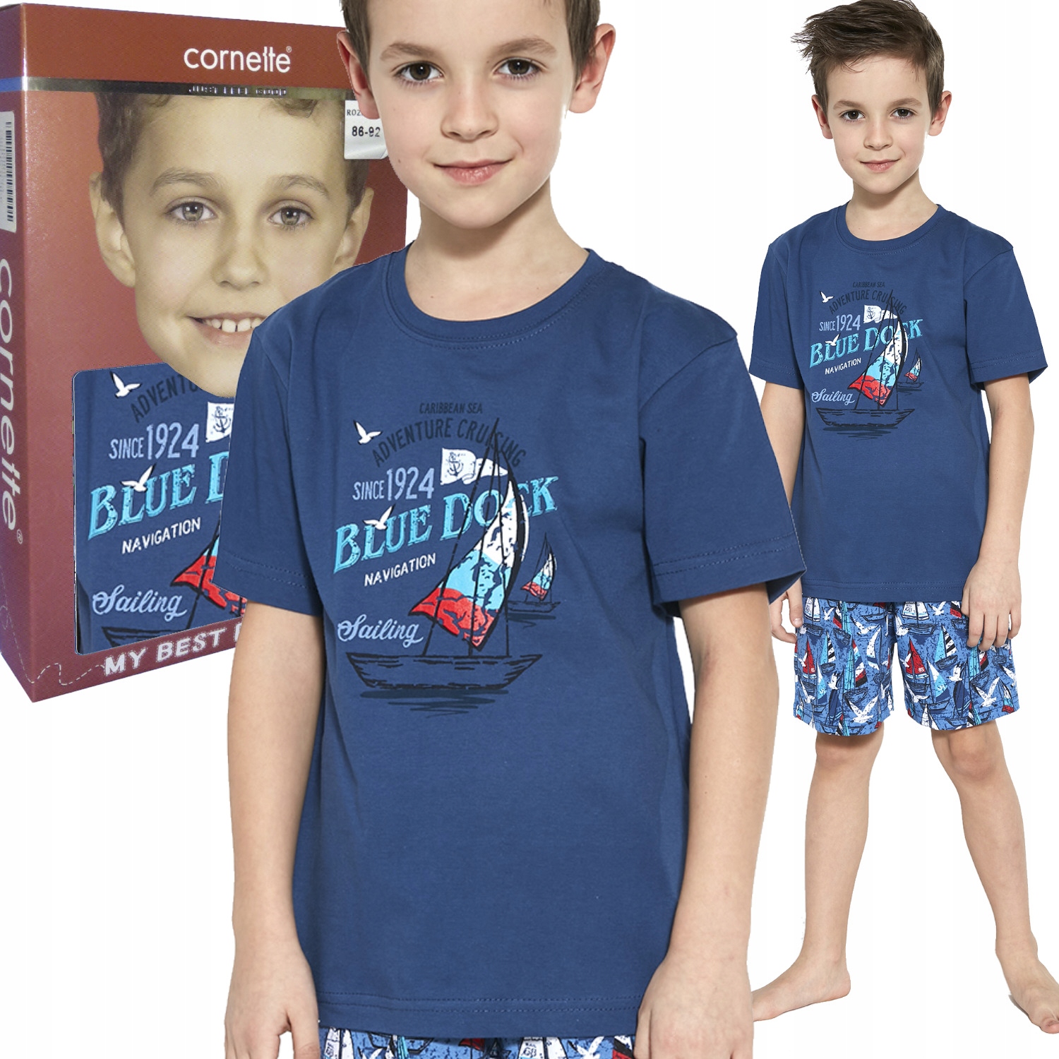 

Cornette piżama chłopięca 790/96 Blue Dock statki