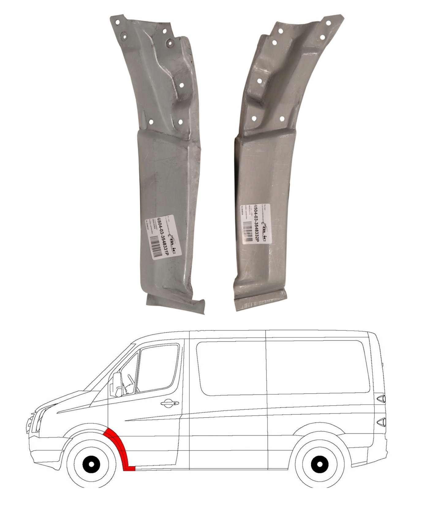 REPERATURKA BŁOTNIKA CRAFTER SPRINTER 06- LE+PR