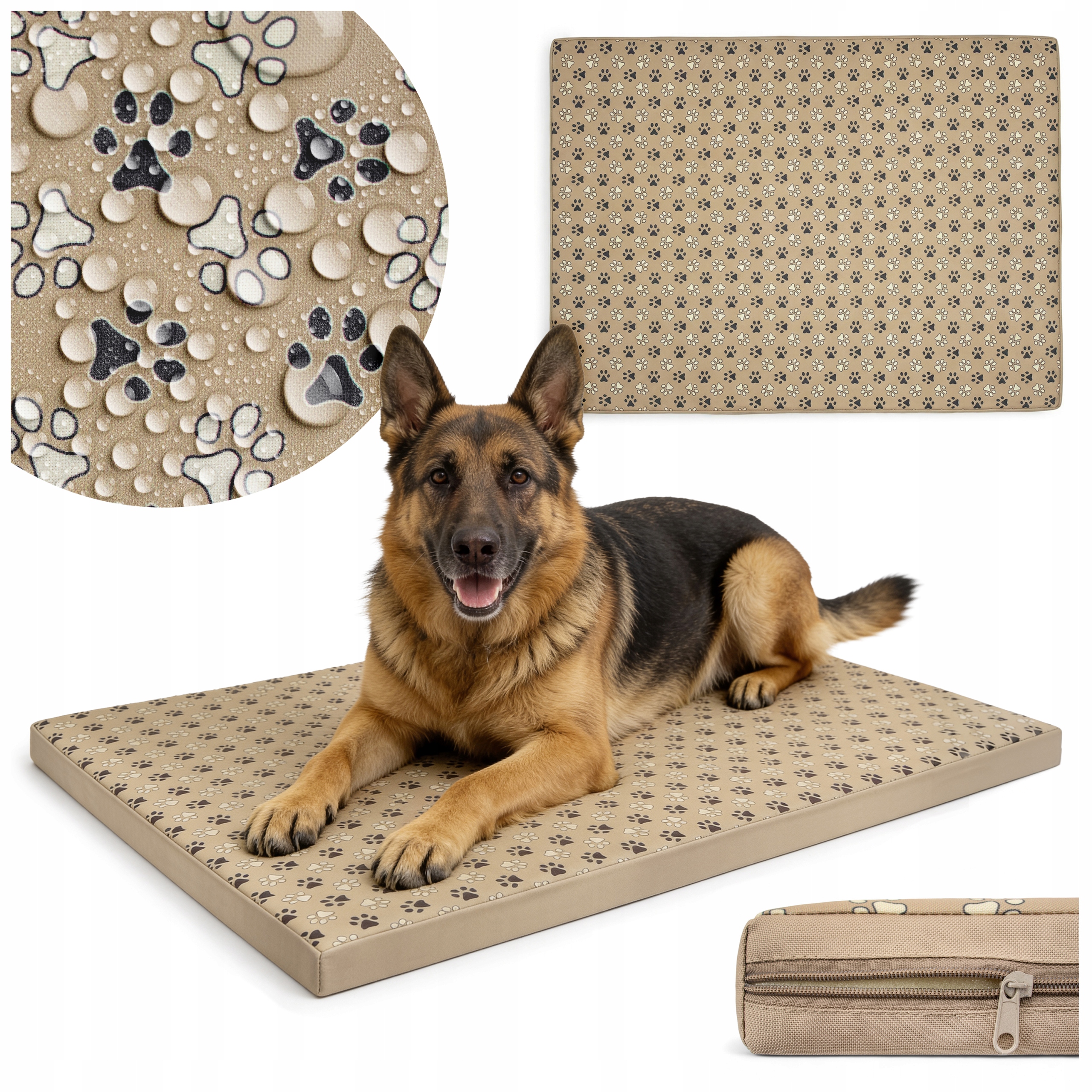 Levně Voděodolná Podložka Pelíšek Matrace Pro Psa Kočku 100 x 70 cm Béžová