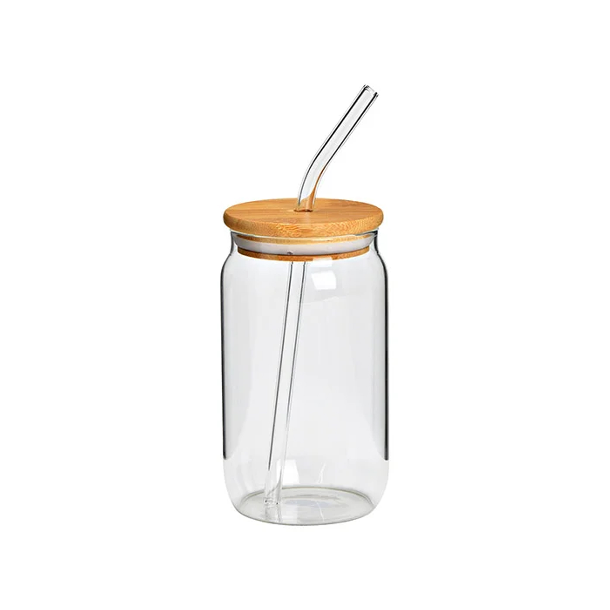 

Słoik z Bambusową Pokrywką i Szklaną Słomką 470ml
