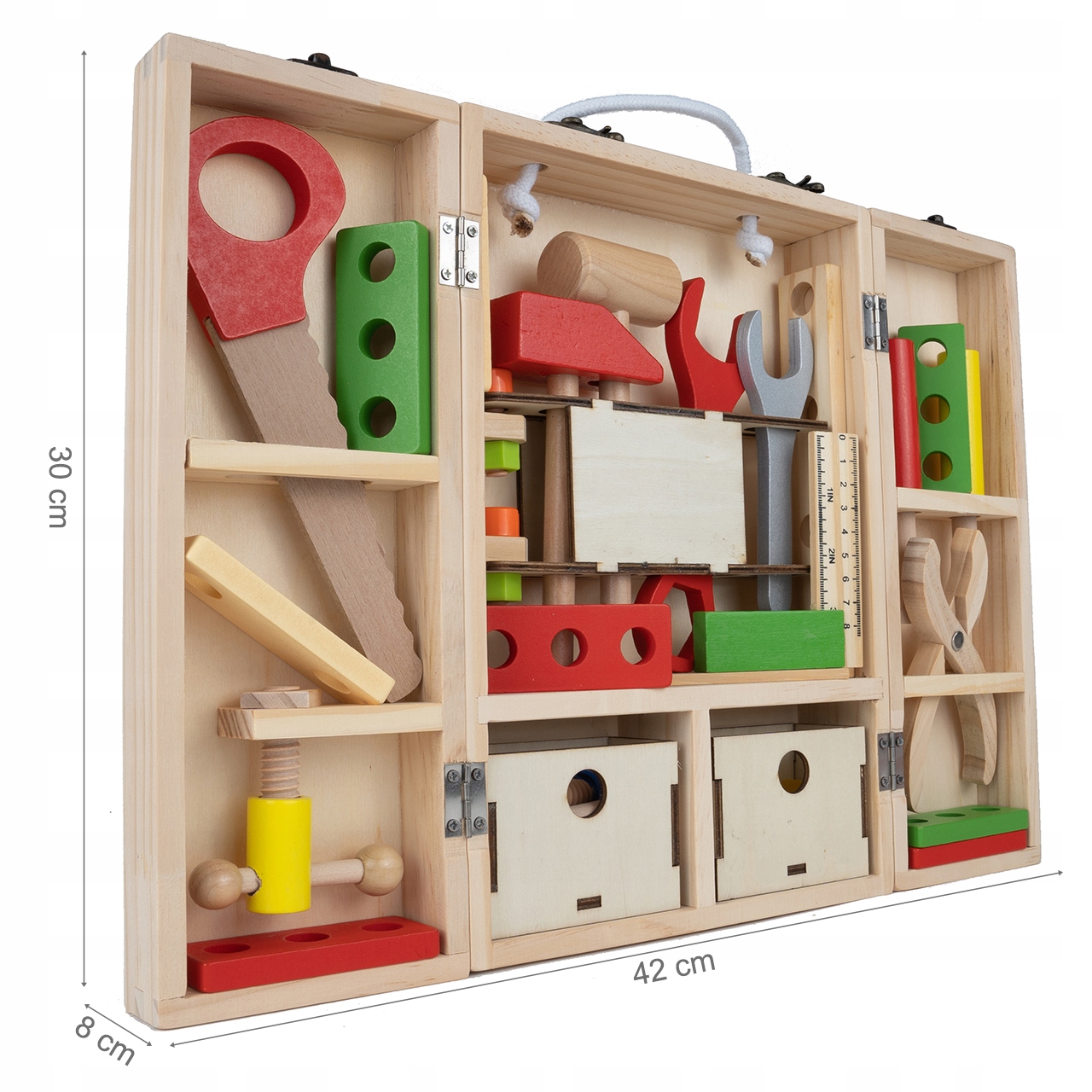 SKRZYNKA Z NARZĘDZIAMI DREWNIANA WALIZKA WARSZTAT EAN (GTIN) 5901924225171