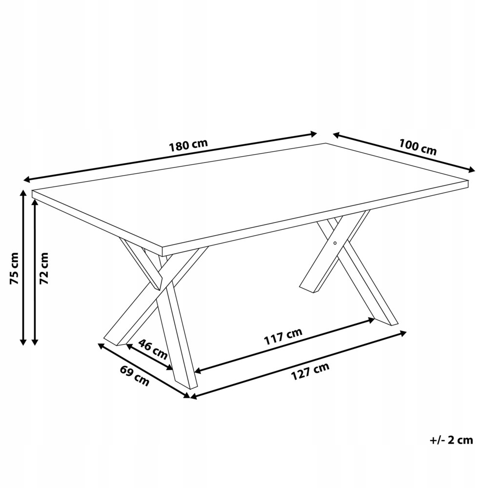 STÓŁ DO JADALNI KUCHNI DLA 6 OSÓB 100 X 180 X 75 CM BIAŁY LISALA Kolor mebla biały