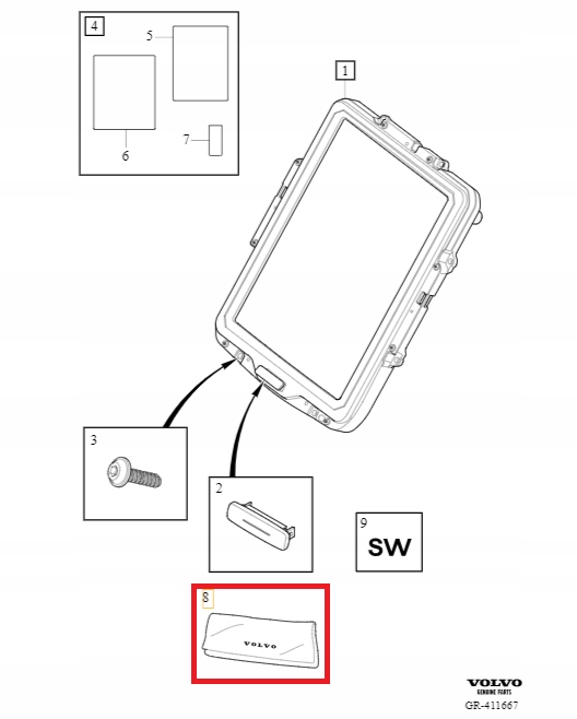 ŚCIERECZKA DO EKRANU VOLVO XC90 II 2019r