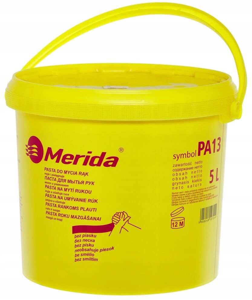 PASTA DO MYCIA RĄK Merida WIADRO 5 KG bez piasku, cytrynowa z melisą