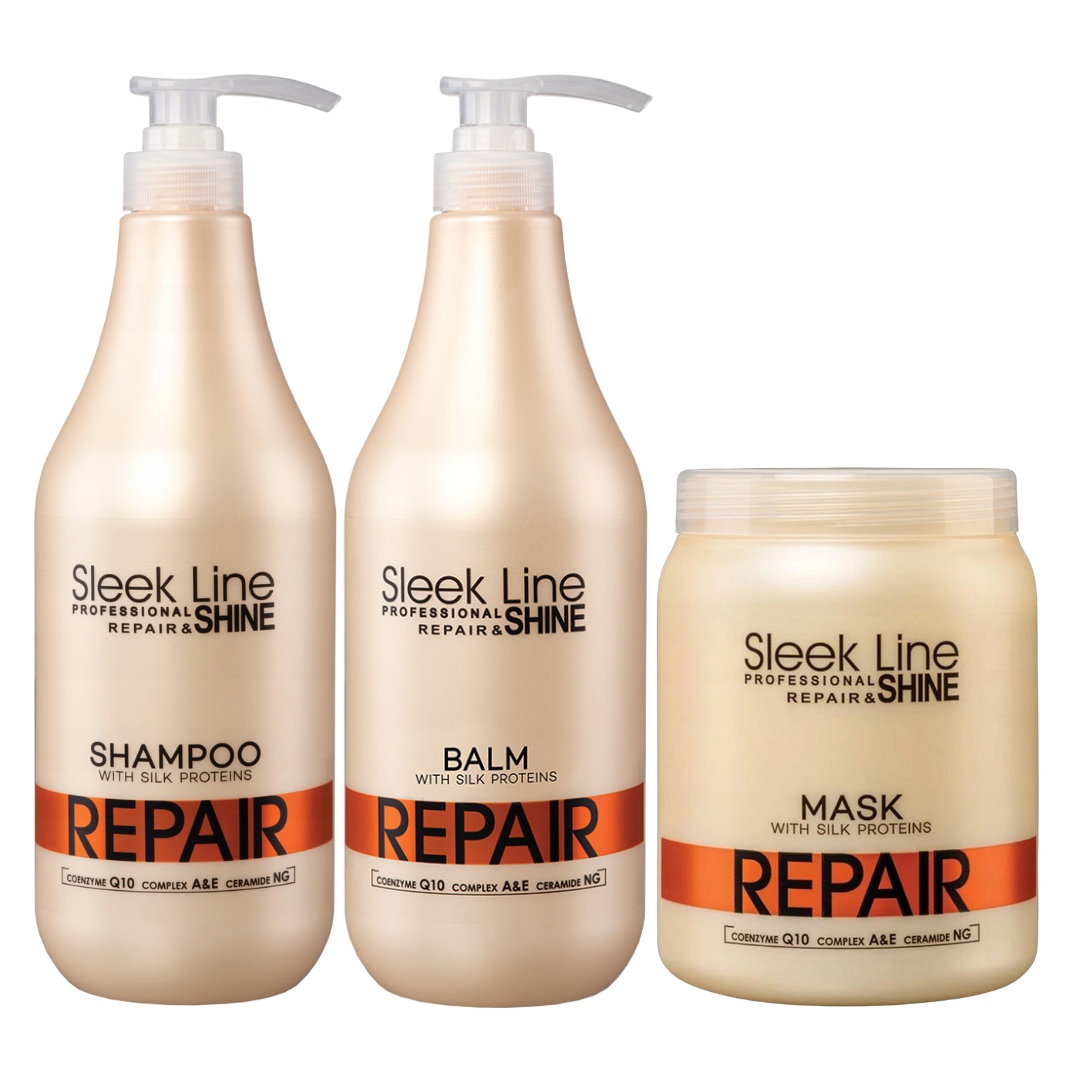 Stapiz Sada Sleek Line Repair Šampon, Balzám a Maska Regenerace 3x1L