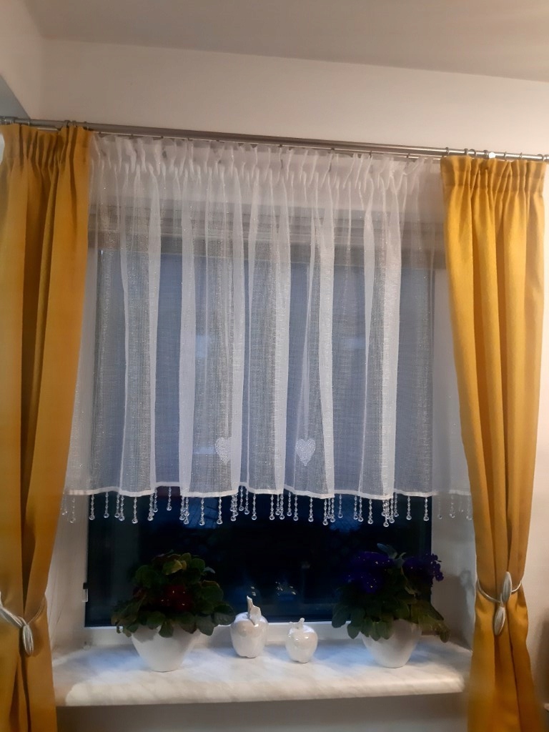 

Firana Szron z koralikami wys.120cm