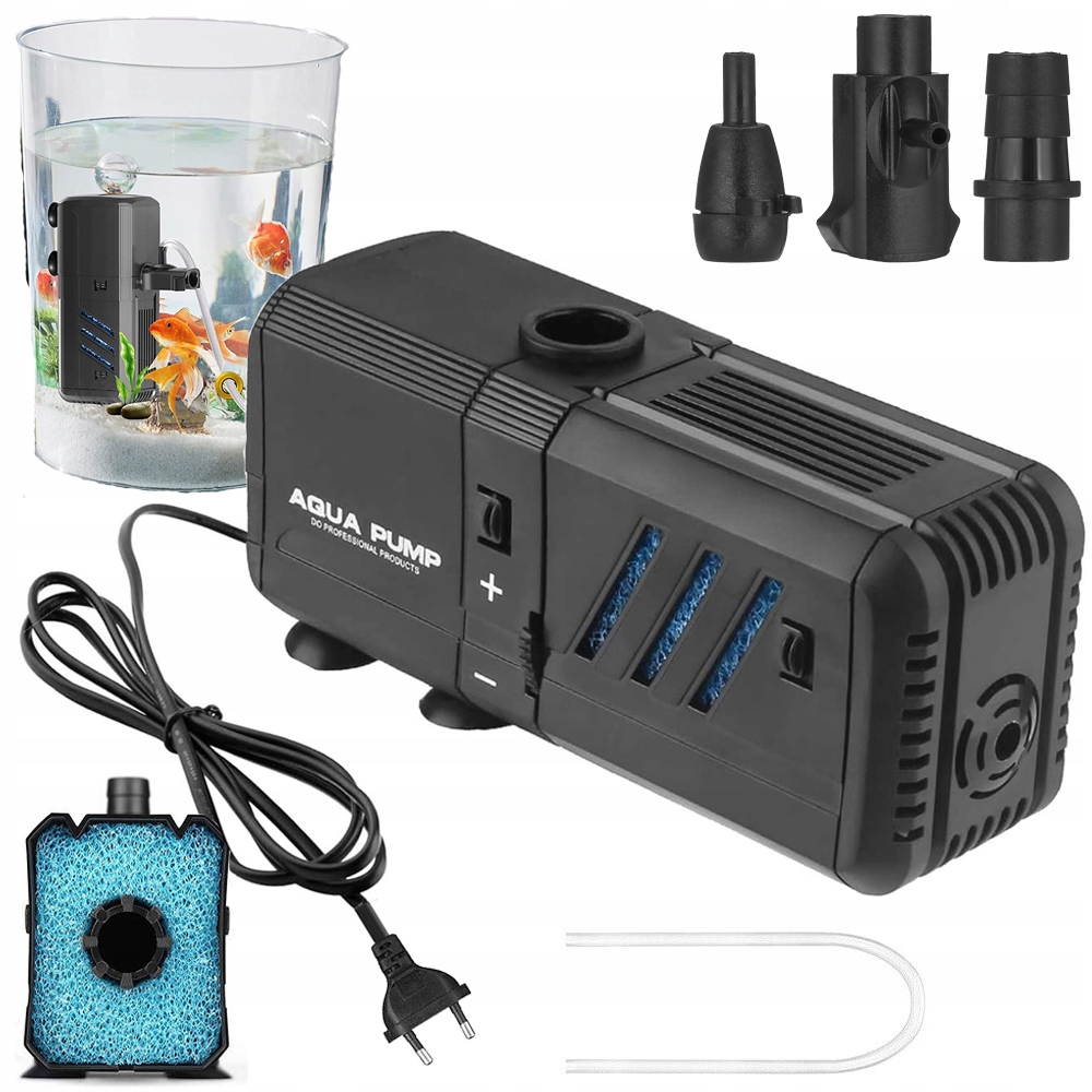 Levně Vnitřní Filtr Houbový Čerpadlo 500 L/h Tichý Provoz Regulace S Přísavkou