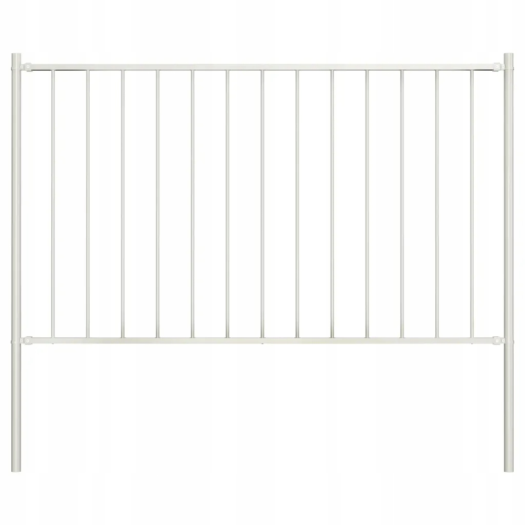 Bílý plotový panel 181 x 150 cm se sloupky, práškově lakovaná ocel