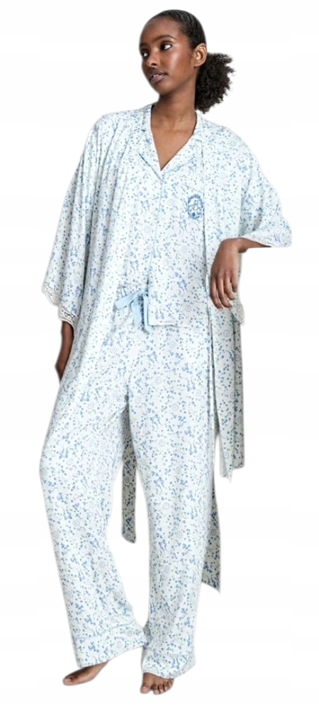 Bridgerton dámský župan s krajkou a květinami M 40 42