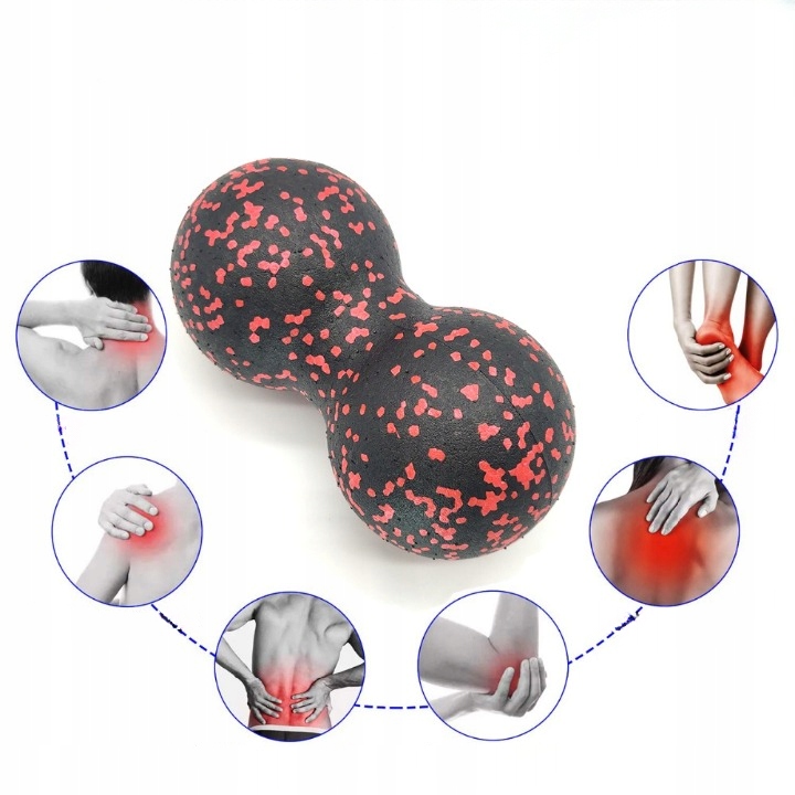 REHABILITACYJNA PIŁKA PODWÓJNA DO MASAŻU MIĘŚNI MOCNA + PIŁECZKA FIT ZESTAW Marka HSBB