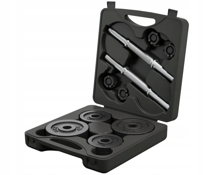 Hantle Regulowane Żeliwne Crivit Zestaw Walizka 20kg