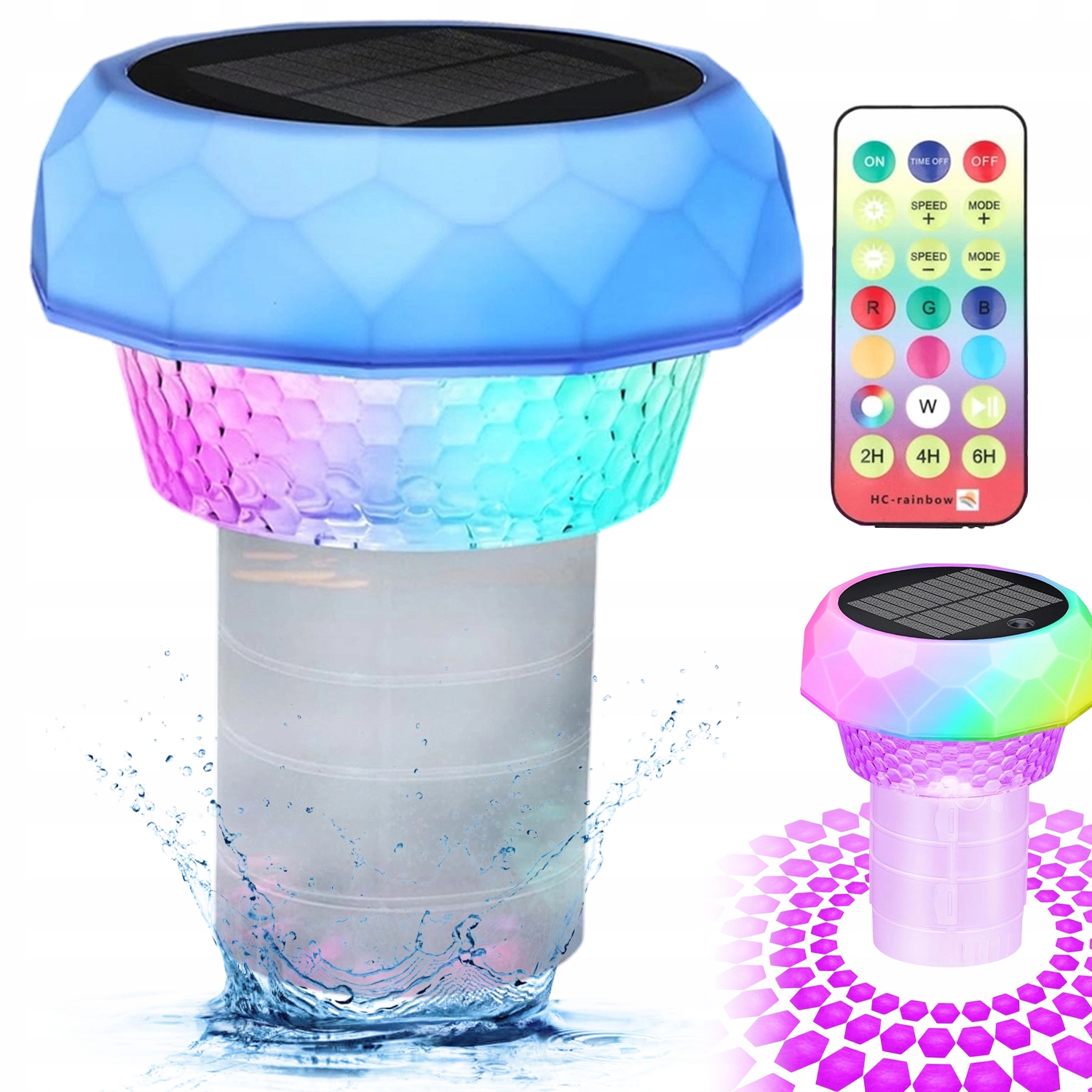 Voděodolné Solární Rgb Led Lampy S Dálkovým Ovládáním Bazén Zahrada Vana Pilot