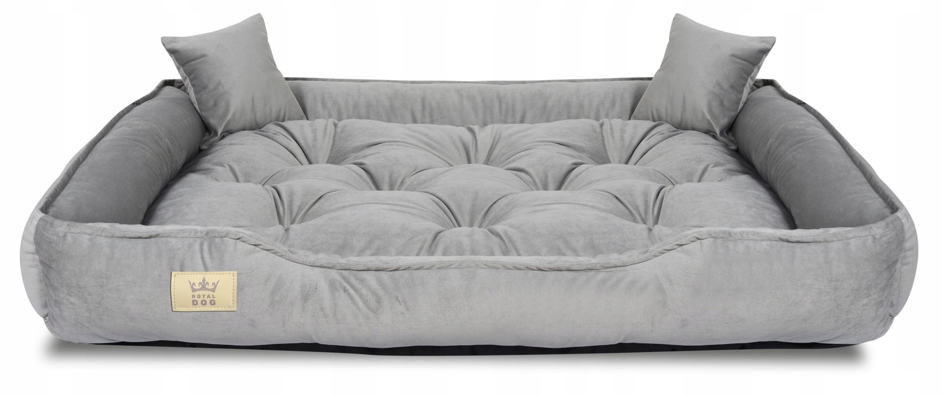Levně Pelíšek pro psa kotec 130 x 105 cm, samet, šedá barva