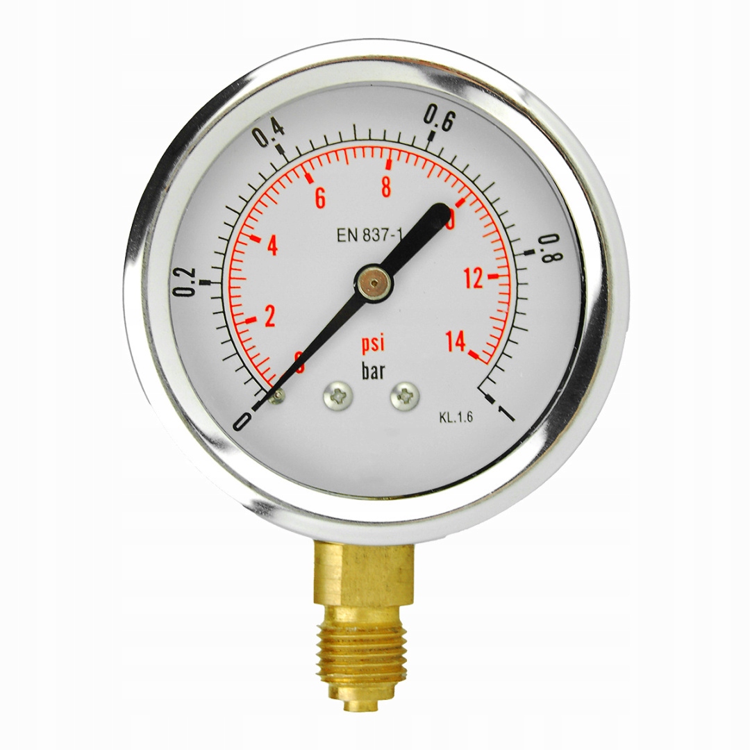Manometr glicerynowy 0-6bar 1/4"dolny, 63mm