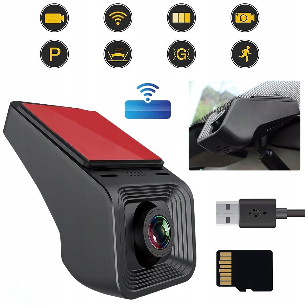 1080P Videorekordér Kamera Do Auta 64 Gb s funkcí Dvr