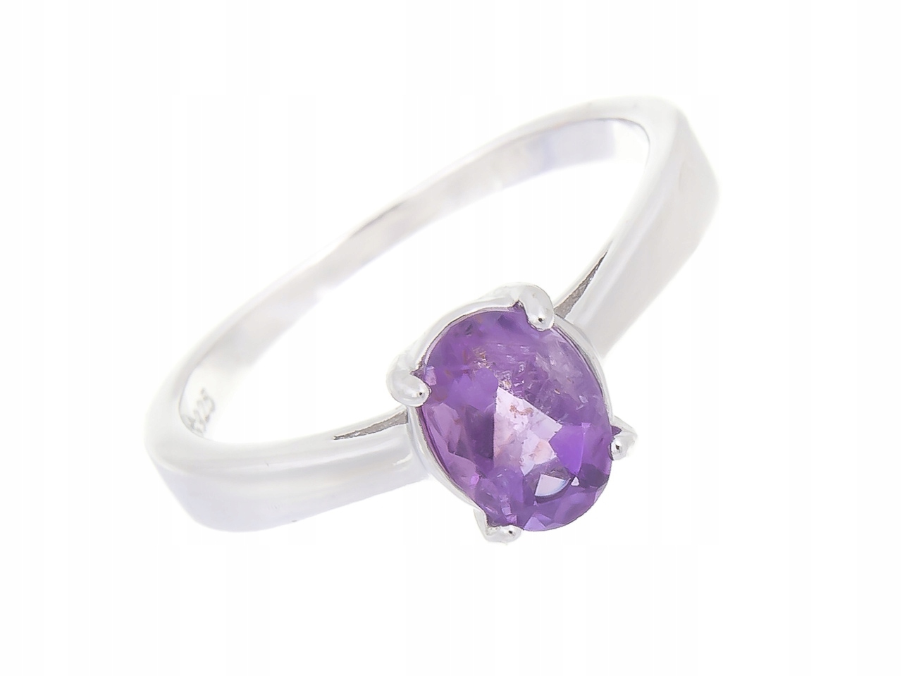 Prstýnek S Rhodiem Vel .12 S Přírodním Ametystem