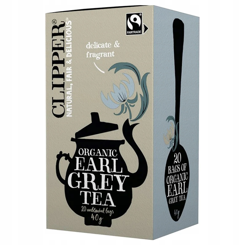 Levně Čaj Černý Earl Grey Fair Trade Bio (20 x 2 g) 40 g Clipper