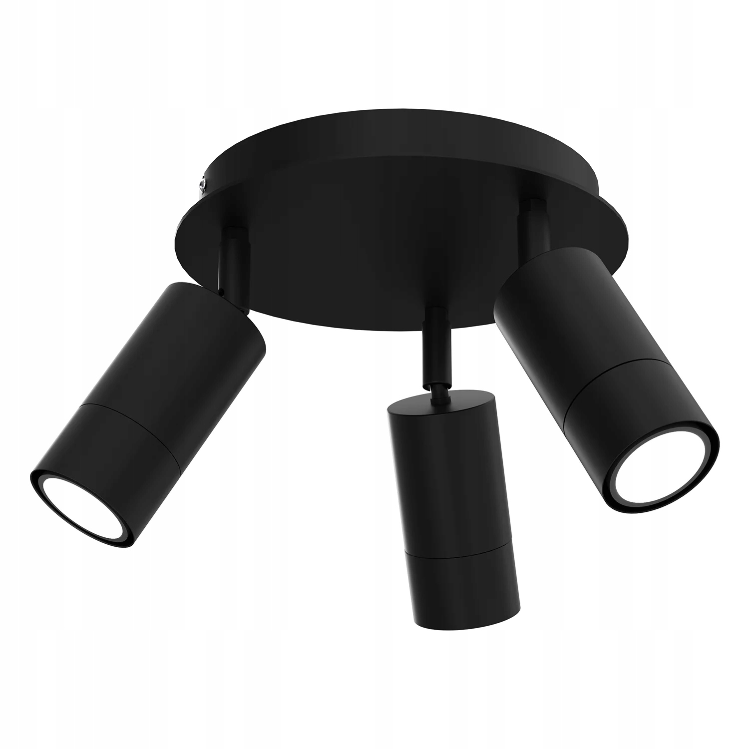 Stropná lampa 3 pohyblivé reflektory okrúhla čierna do predsiene Luminex