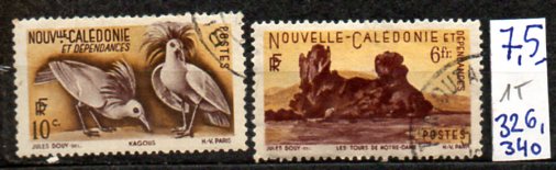 Nowa Kaledonia 1 T , nr 326, 340