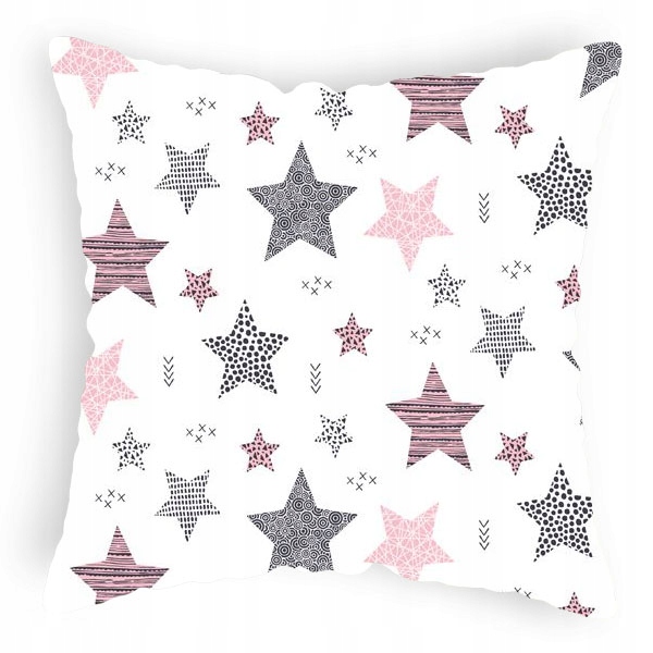 

Poszewka na poduszkę biała w gwiazdki 40x40 cm