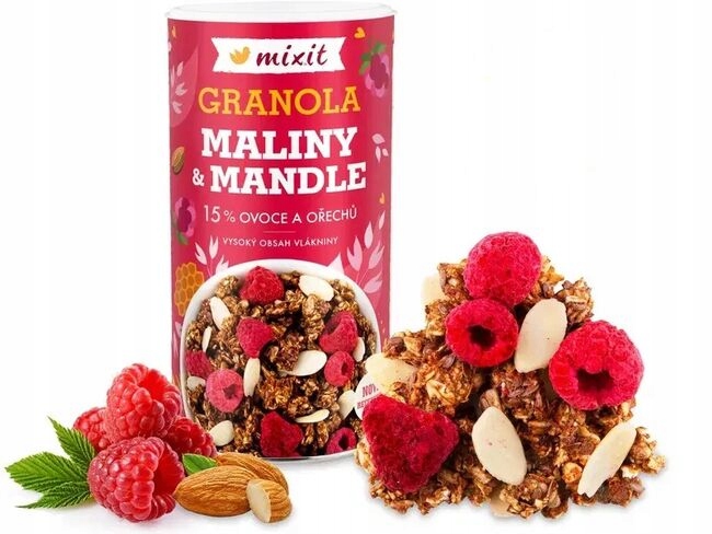 Levně Mixit Granola z pece maliny a mandle 440 g