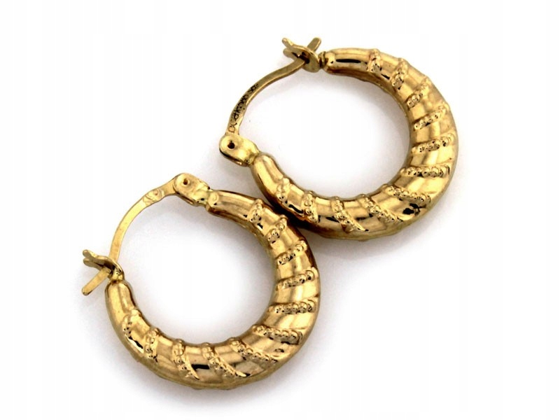 Náušnice Zlatá Kola 585 14k 0.67g pro ženy jako Dárek Anglické zapínání