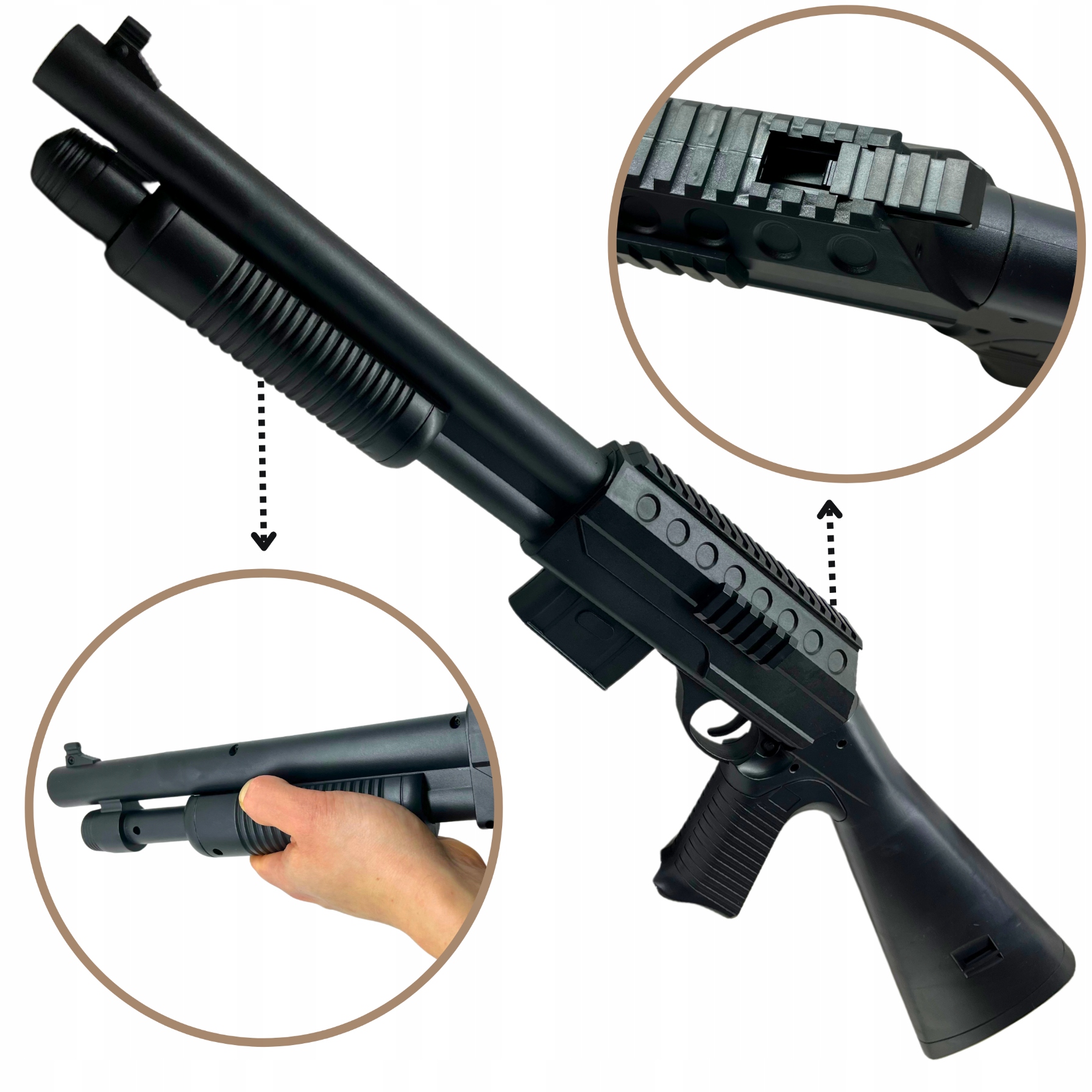 PISTOLET NA KULKI PLASTIKOWE SHOTGUN IMITACJA BRONI STRZELBA KARABIN NABOJE Rodzaj pistolety