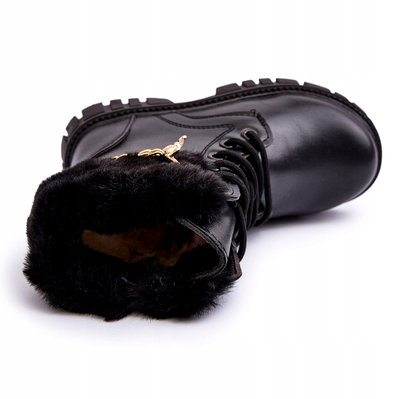 Czarne Skóra ekologiczna Buty Botki r.33 Rozmiar (new) 33