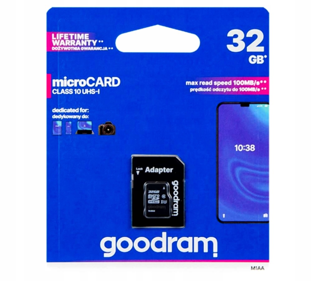 Karta Micro Sdxc 32 Gb Adaptér Sd CL10 Goodram Uhs-i až 100 MB/s 10 Klasa