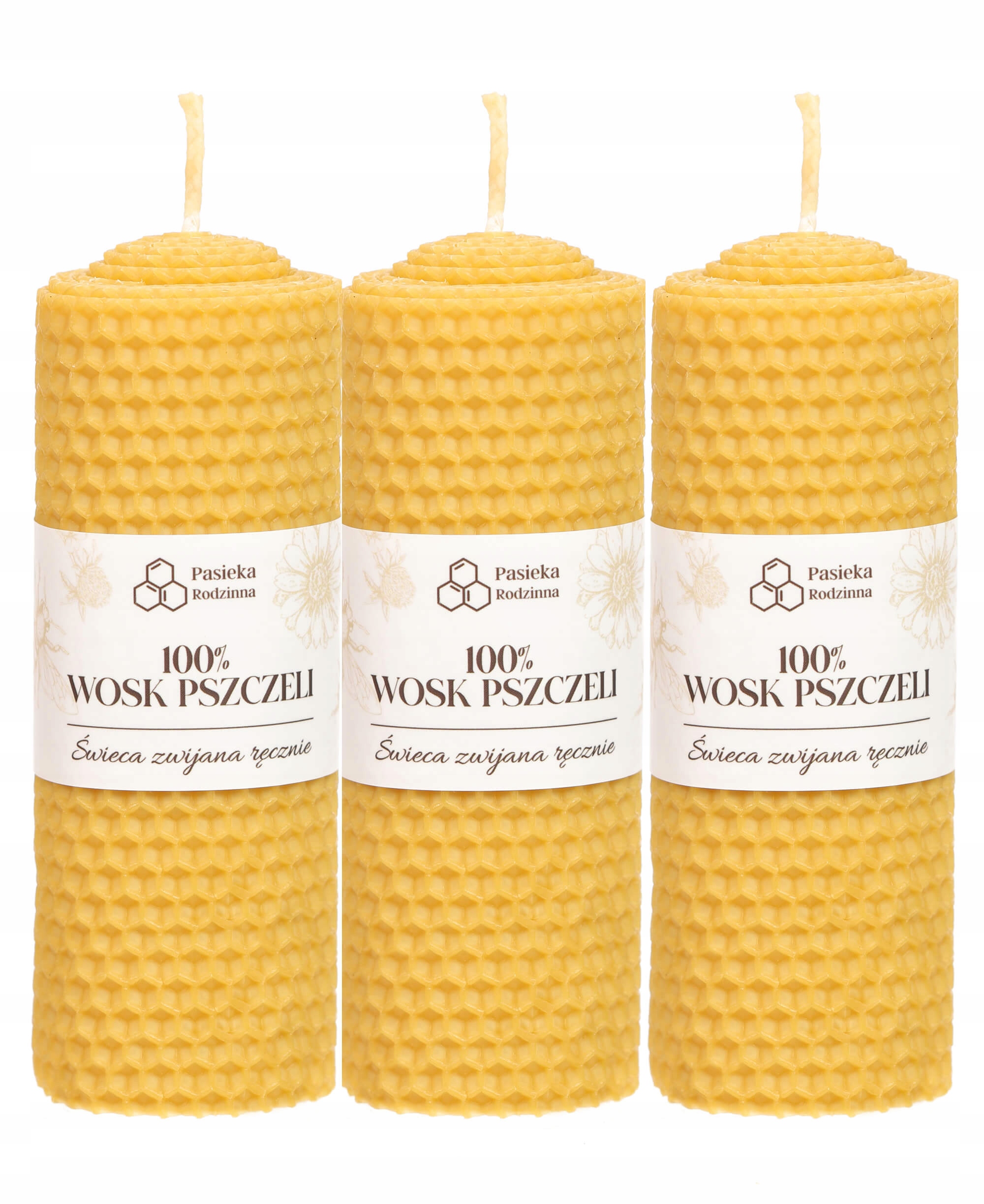 

3x Świeca świeczka z wosku pszczelego 12/5 cm