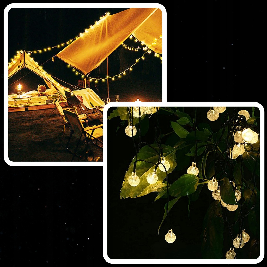 GIRLANDA SOLARNA OGRODOWA LAMPKI SOLARNE 50x LED NA BALKON 5m SOLARY Marka Memfis