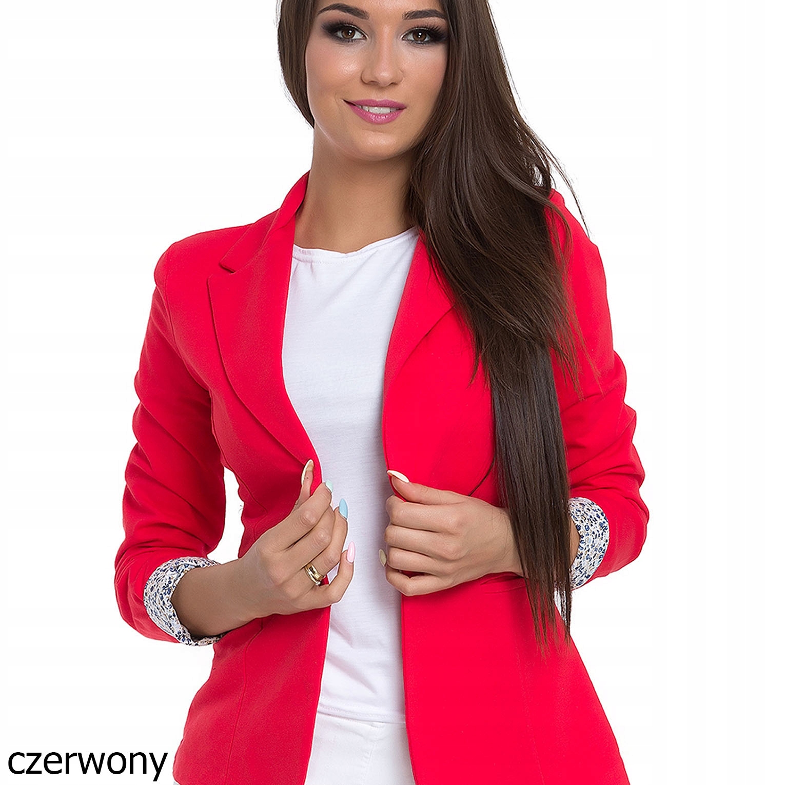 KLASYCZNA BAWEŁNIANA MARYNARKA _XL/42 Kolor czerwony