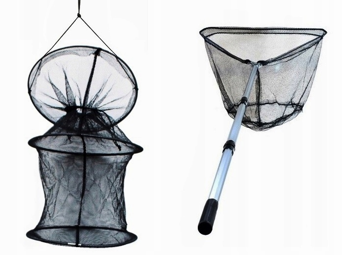 ZESTAW PODBIERAK WĘDKARSKI TELESKOPOWY 3SEKCJE 180cm+ SIATKA ŻYŁKOWA35/60cm