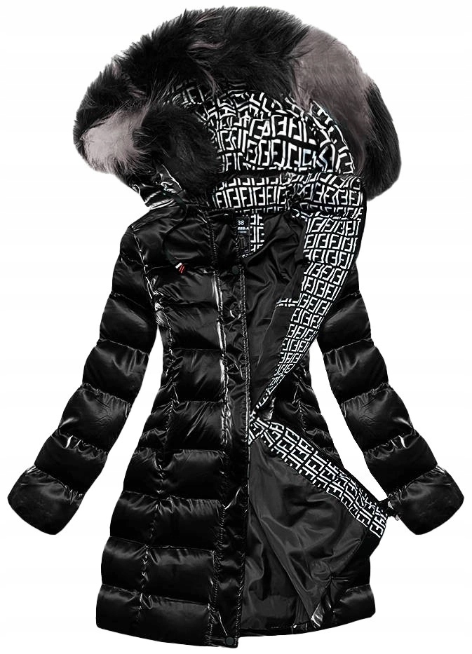 Lesklá Zimní Bunda XW822X Černá XXL (44)