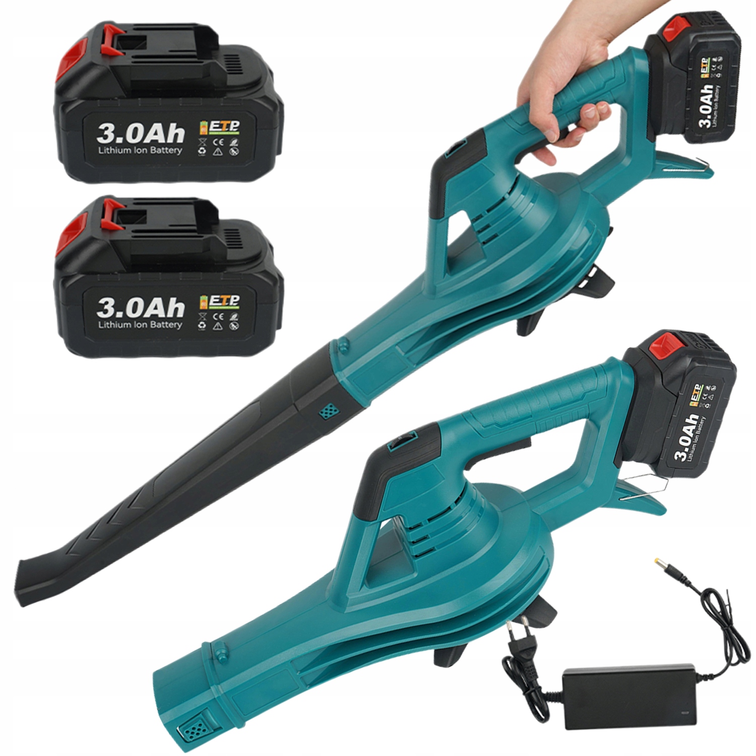 Akumulátorový Zahradní Foukač Na Listí Na Sněh 2x Aku 3AH 350 Km/h