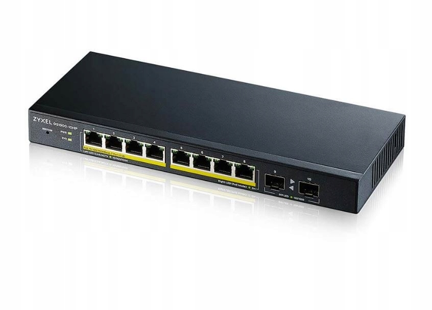 Zyxel Přepínač GS1900-10HP v2 8port L2 PoE 2xSFP 70W 802.3at