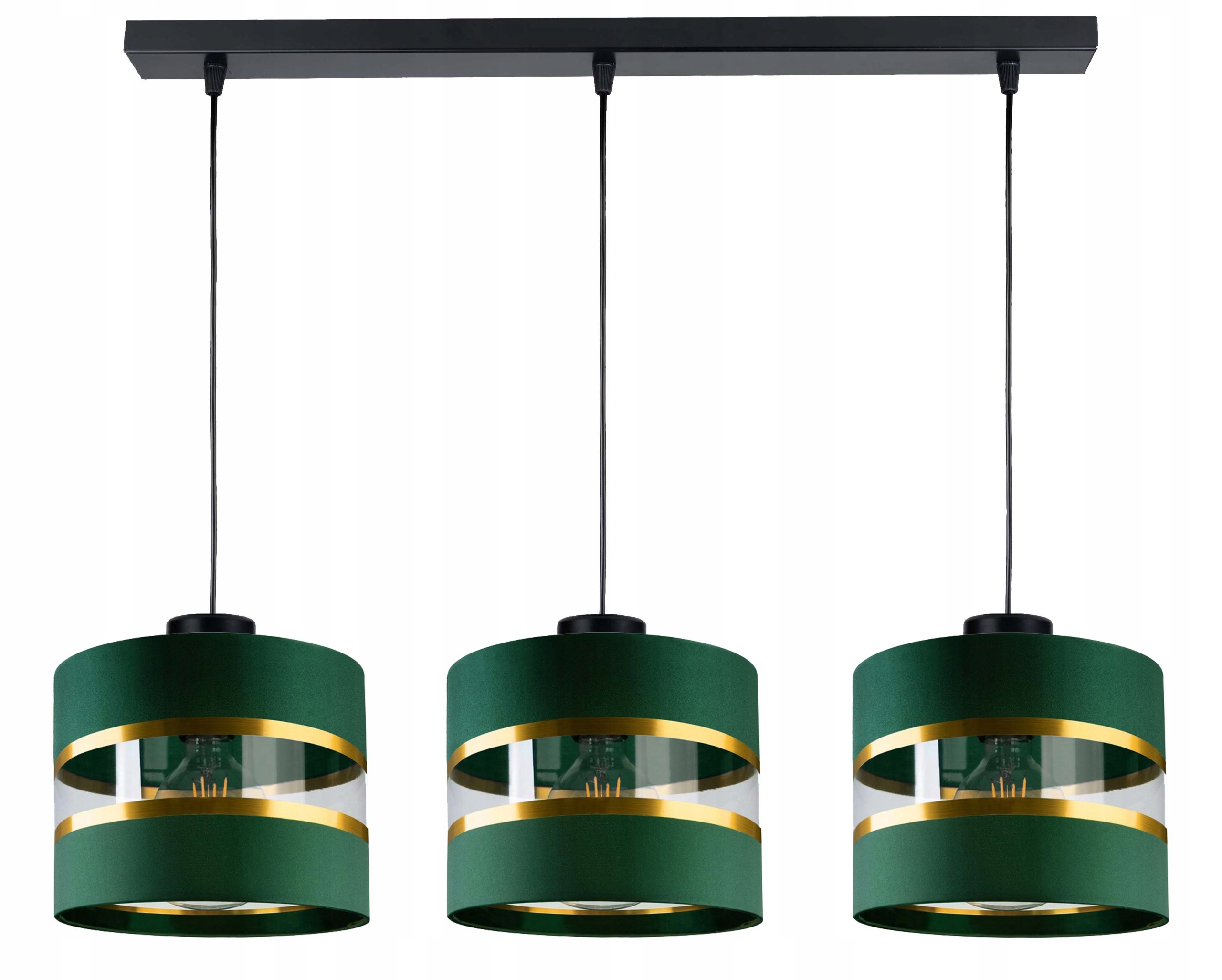 Závěsná Lampa Zwis lustrová Abažur Zelená 3xE27