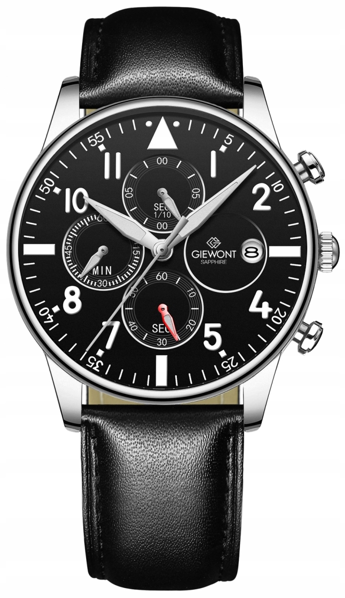 Pánské Hodinky Giewont Chronograph Sapphire Černostříbrné GW5630-A2