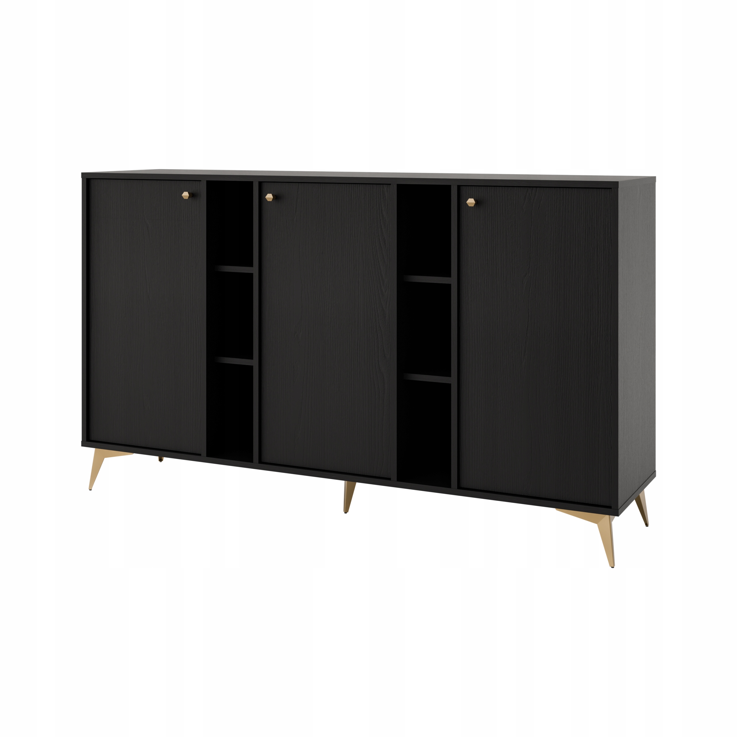 Třídveřová komoda do obývacího pokoje Sakai 1 3F T823 Černá