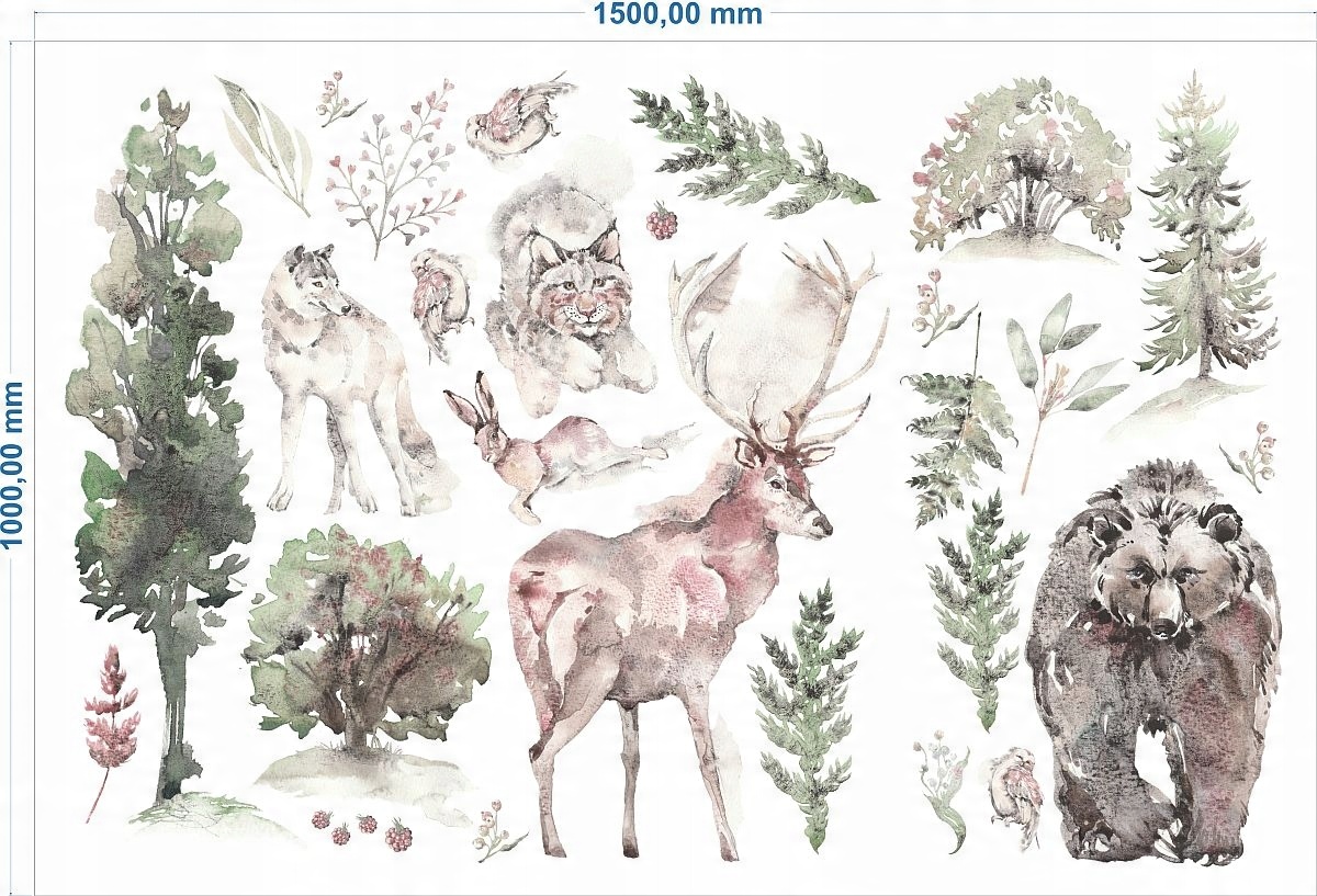 

Zwierzęta Leśne Jeleń Las Naklejki Na Ścianę 150cm
