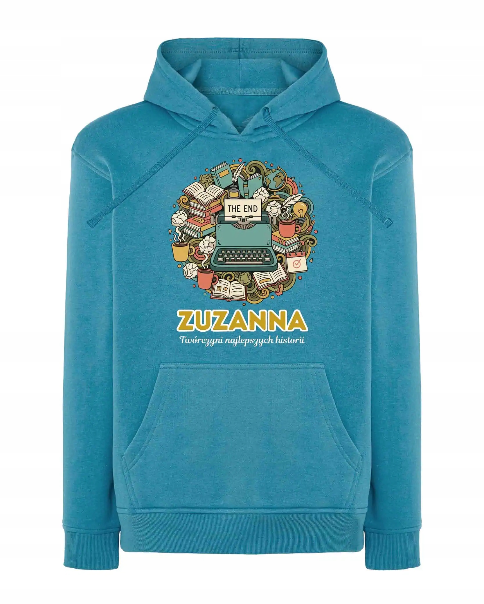 Mikina s kapucí Personalizovaná ilustrační mikina Modrá M
