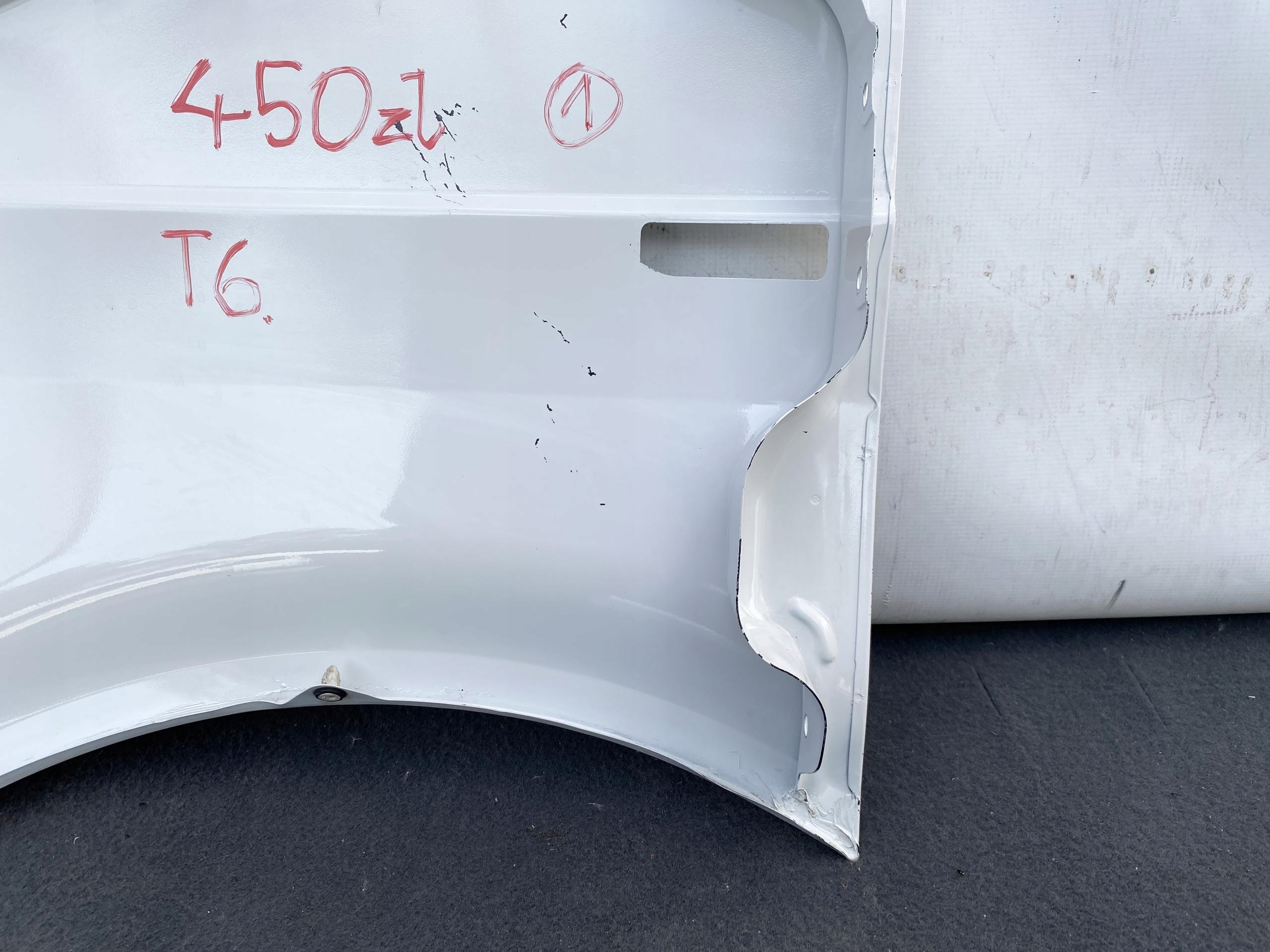 VW TRANSPORTER T6 15- fender PRZEDIN right front BIALY 7E0821196