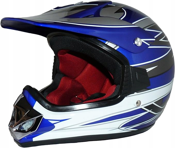ProtectWEAR Detská crossová prilba MaX Racing modrá lesklá veľ. S