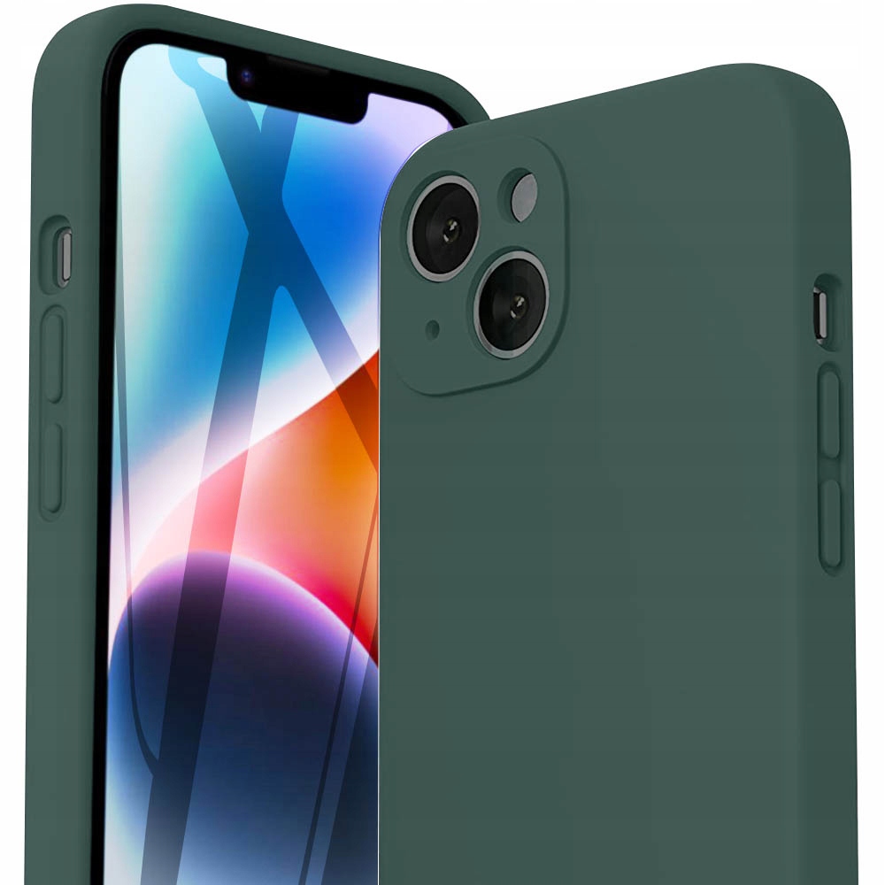 ETUI CASE OBUDOWA PLECKI FUTERAŁ LIQUID DO IPHONE 14 PLUS + SZKŁO Kolor czarny