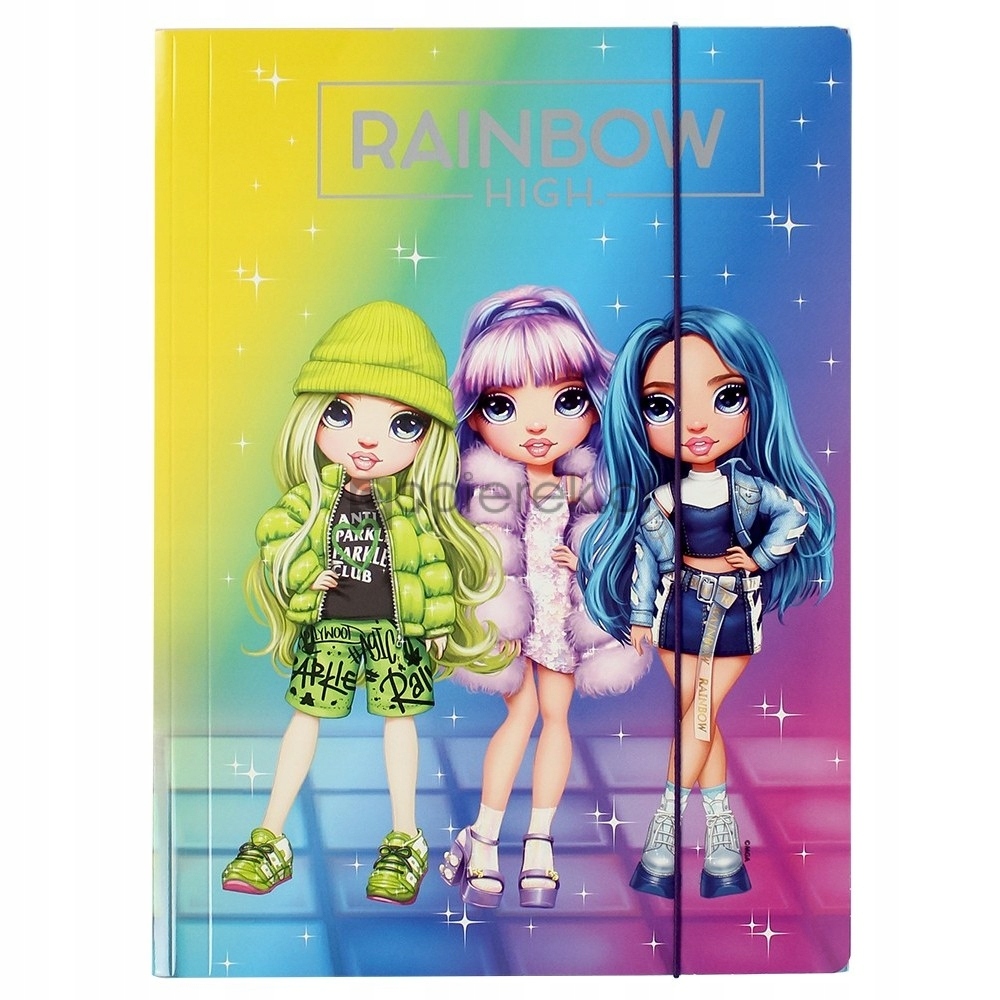 TECZKA Z GUMKĄ A4 RAINBOW HIGH SILVER ASTRA