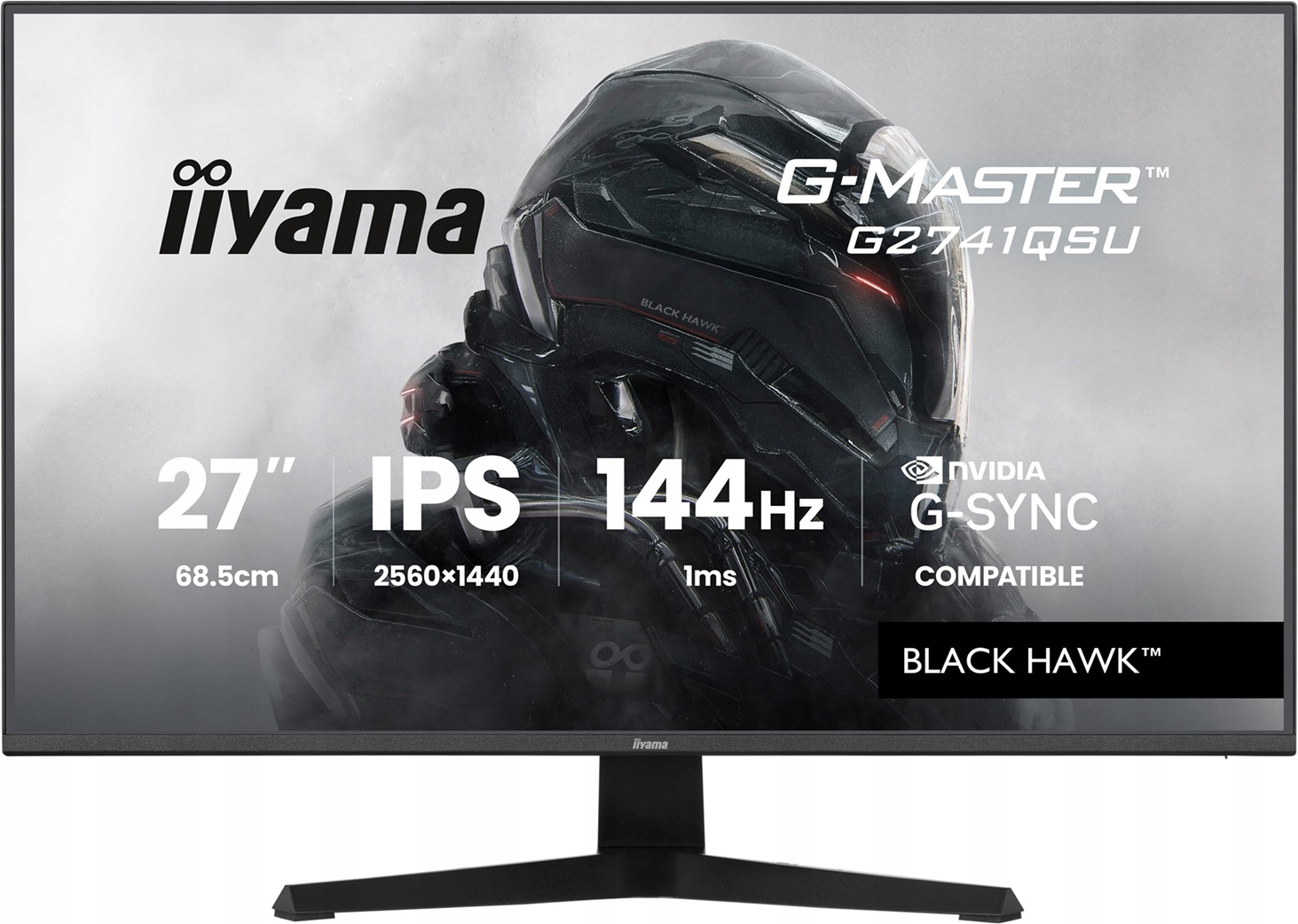 Monitor 27" iiyama G-Master G2741QSU-B1 Wqhd Ips Led 144Hz 1ms Hdmi Dp
