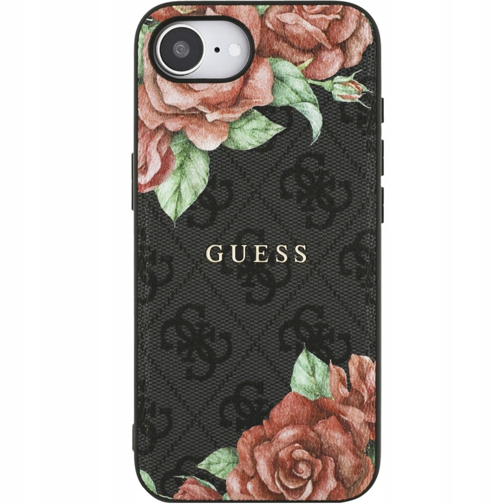 Pouzdro s květinami Guess pro iPhone 16e, MagSafe, pevný obal, kryt
