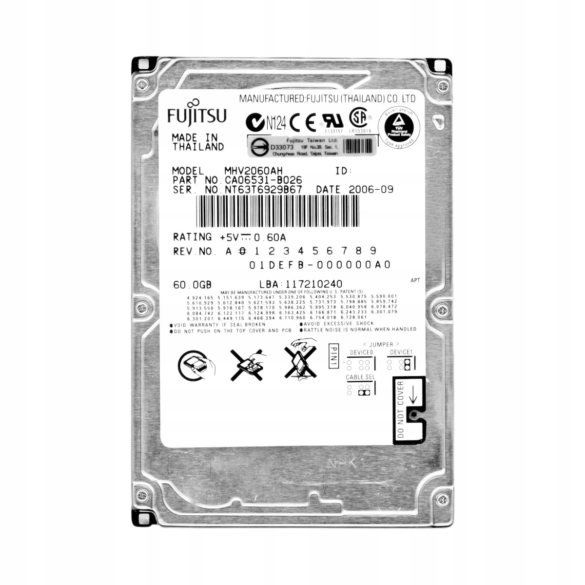 Fujitsu 60GB 5.4K 8MB Ata 2.5'' MHV2060AH