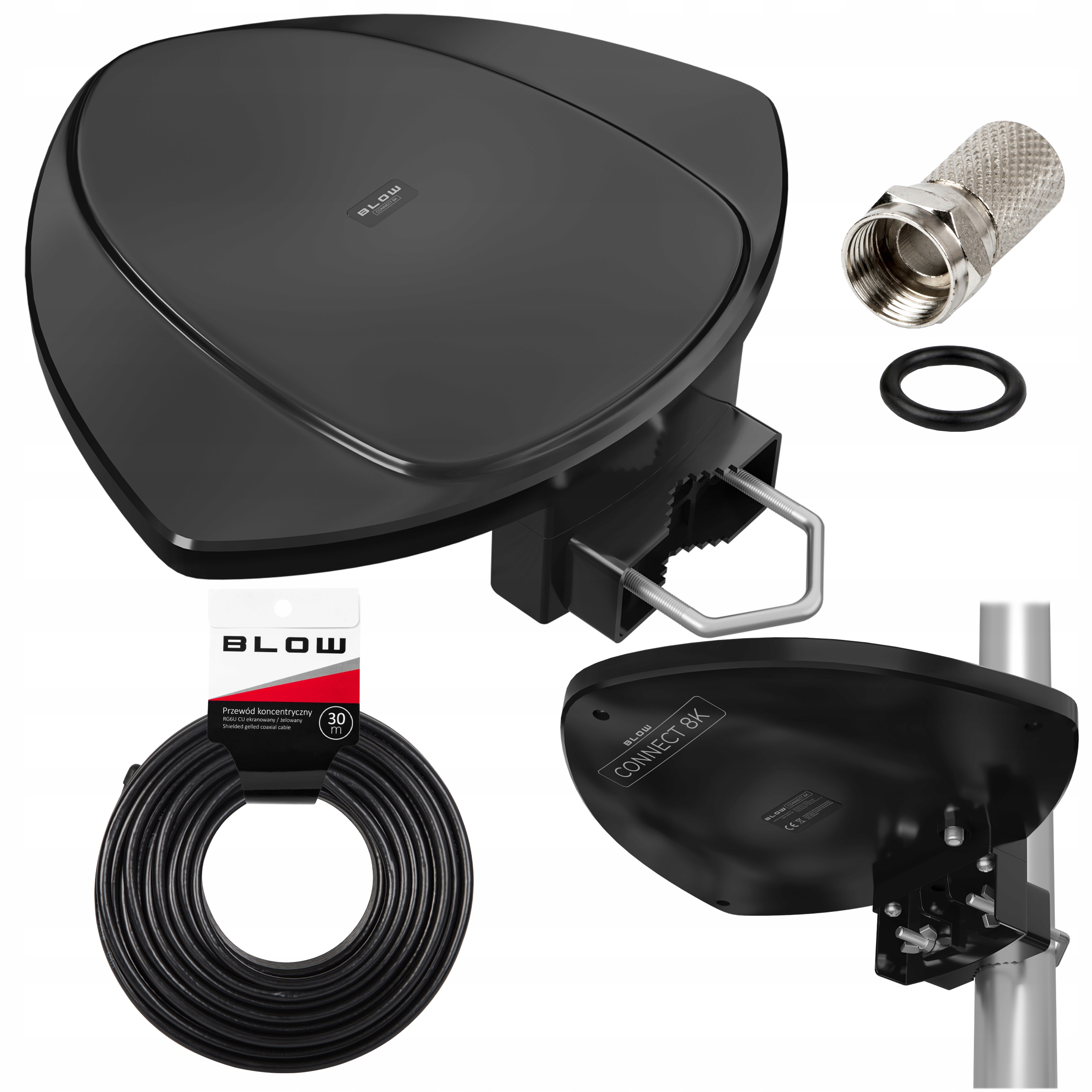 Venkovní Aktivní Pozemní Anténa DVB-T2 Fhd Tv 4K Filtr Konektor Kabel